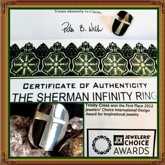 Sterling Silver Sherman Infinity Cross Ring Collectors piece Holy Trinity - Picture 4 of 14